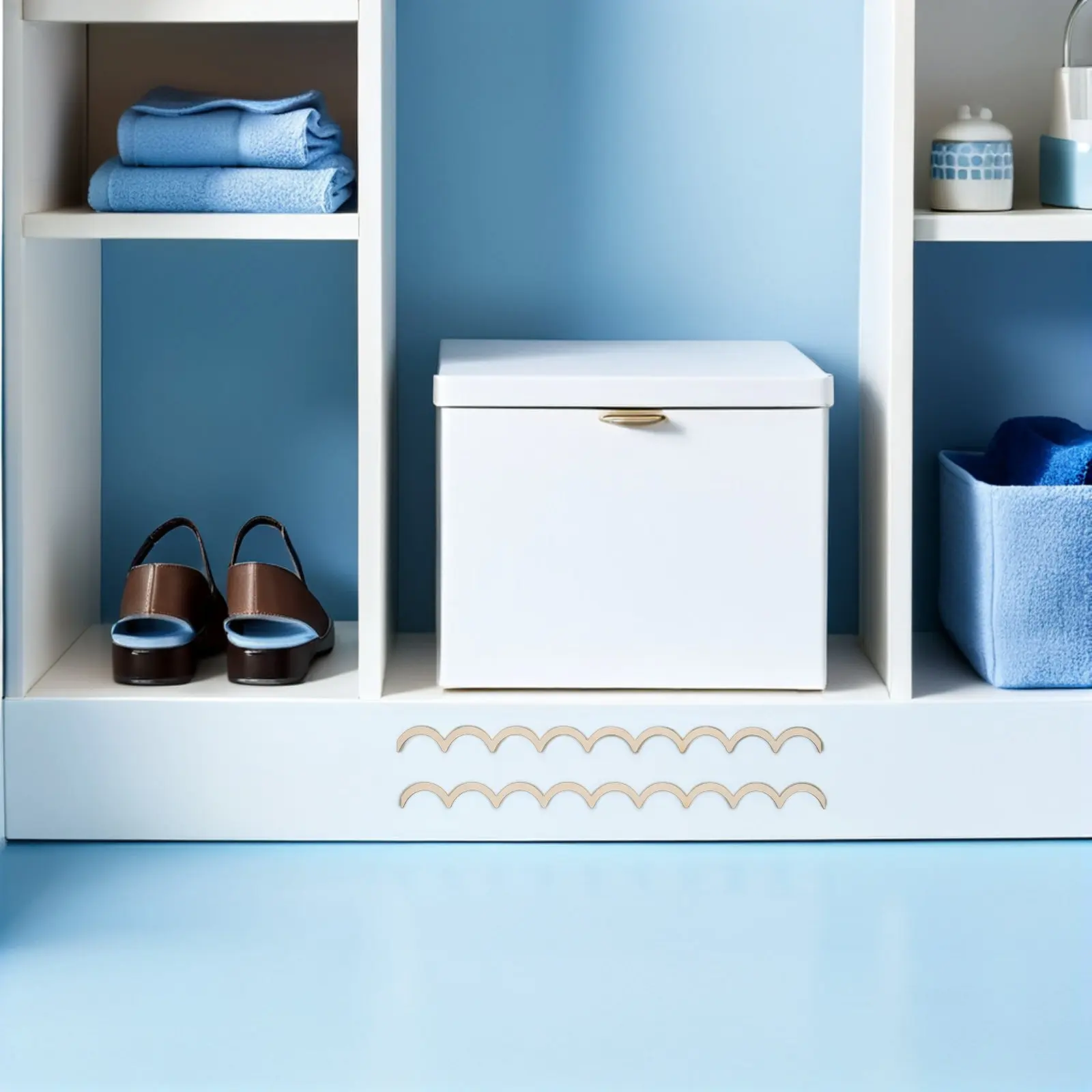 

20Pcs Scalloped Edge Wooden Trim Moulding Natural Grain Decorative Furniture Edge Trim for Cabinet Door Frame Wooden Craft