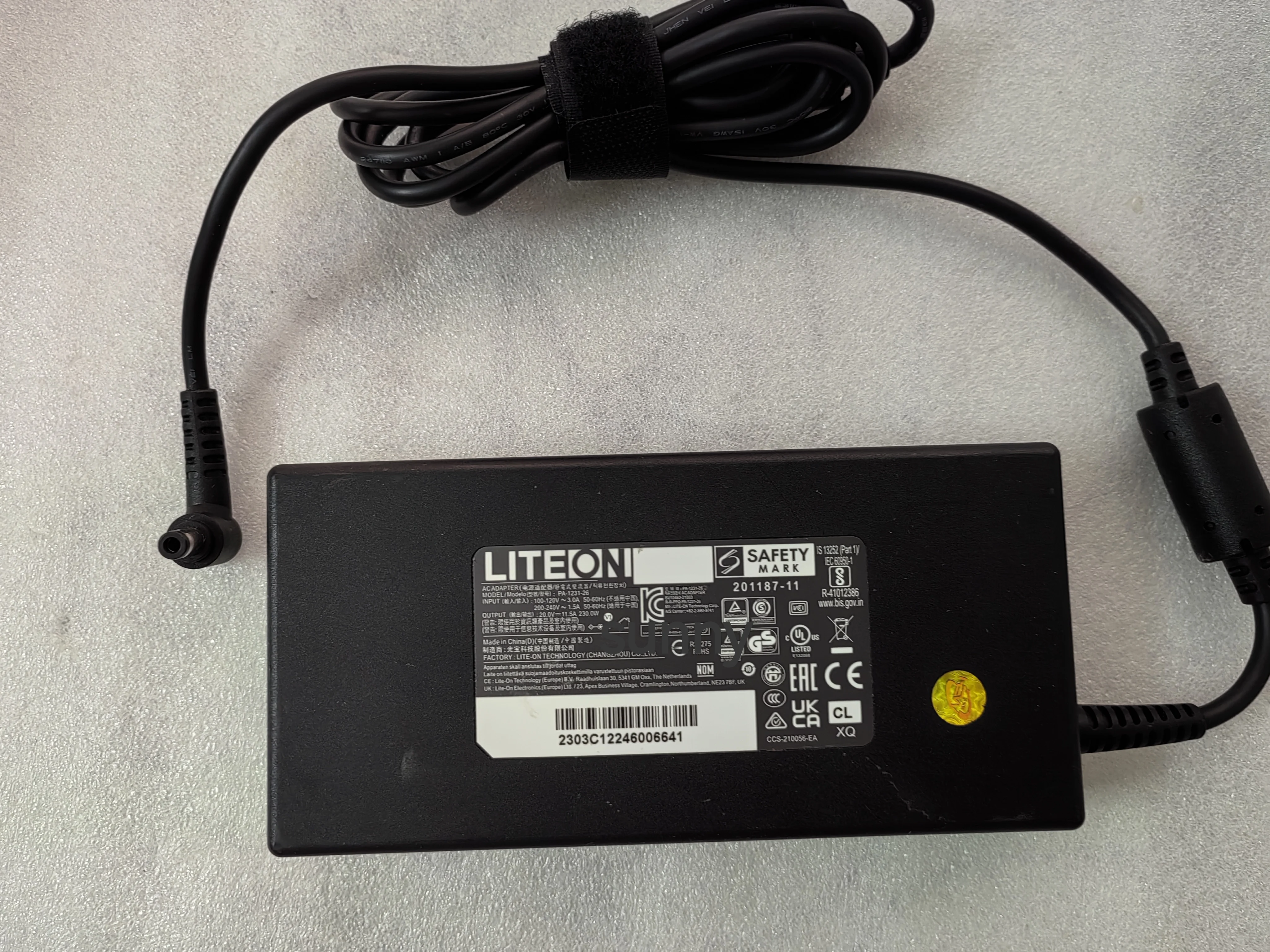 OEM LITEON 20V 11.5A PA-1231-26 5.5mm*2.5mm 230W AC Adapter 201187-11 For Origin PC EON16-X V2 NX-16 RTX5080 Gaming Laptop