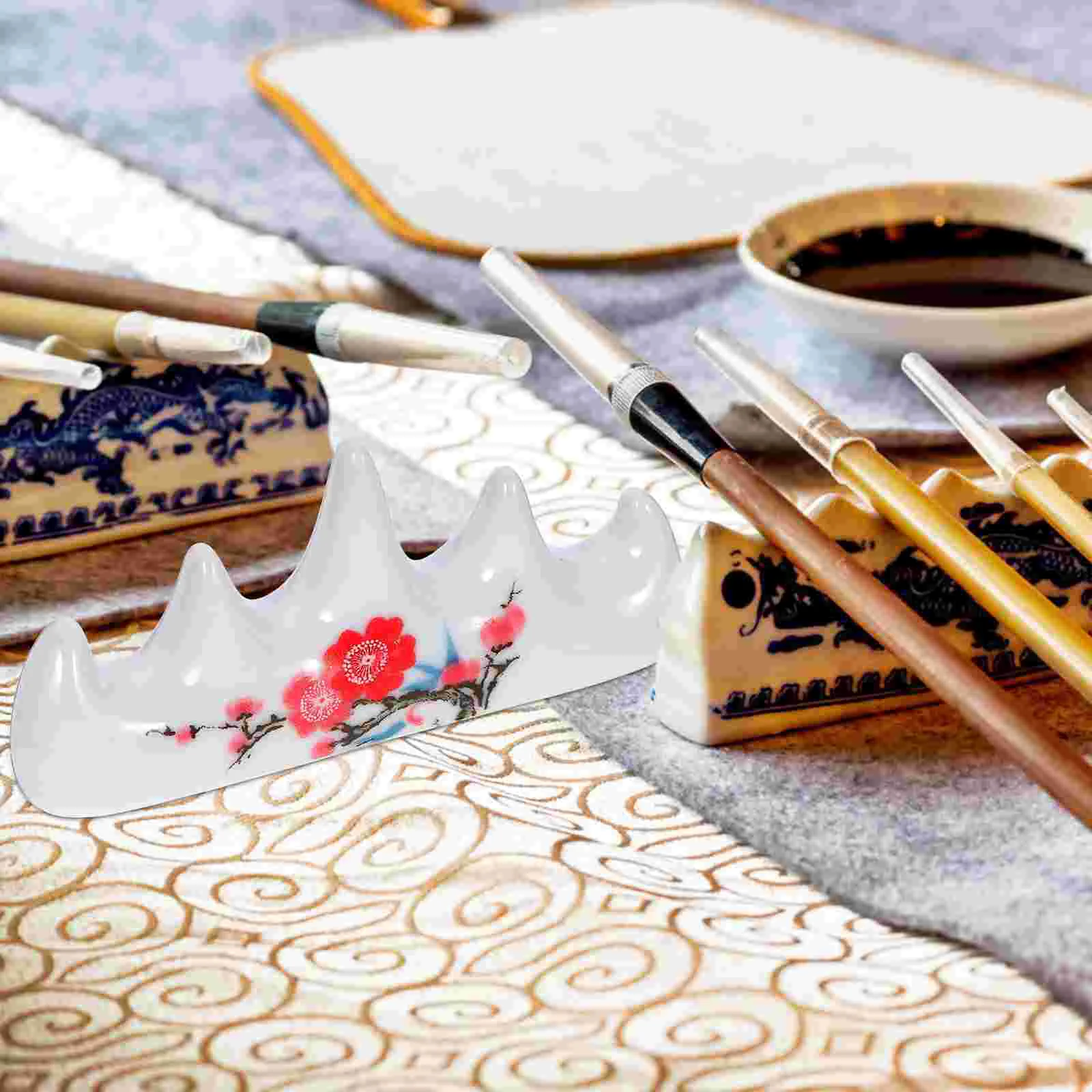 Porte-stylo en céramique pour calligraphie, rangement pour pinceaux, joli support chinois T1