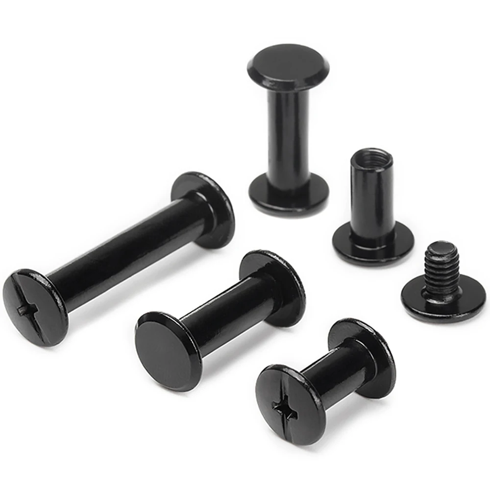 M4 M5 أسود 304 الفولاذ المقاوم للصدأ حقيبة جلدية حزام صور سجل القصاصات ألبوم كتاب آخر ملزمة برشام بعقب مسامير