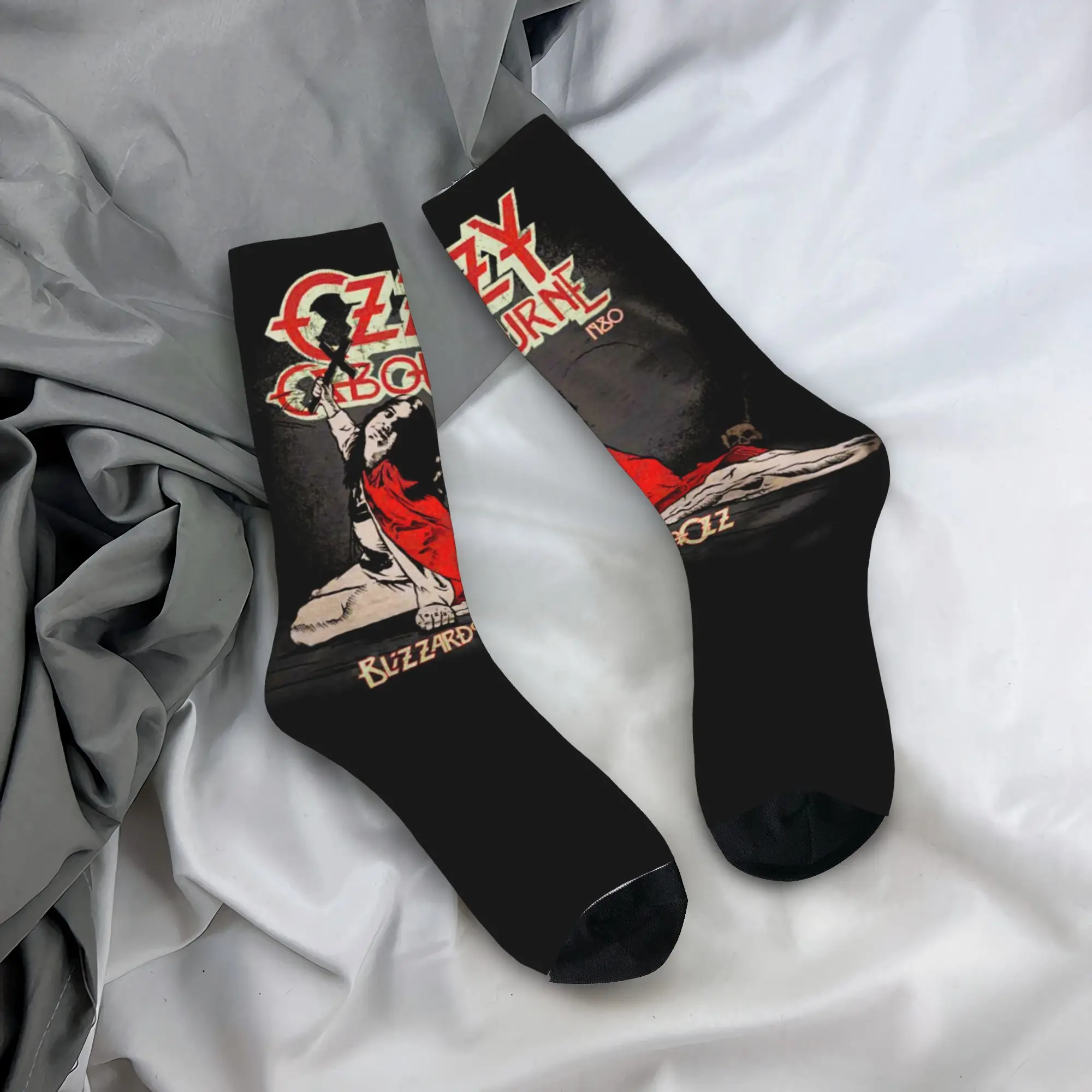 

Custom Ozzy Osbourne Heavy Metal Band Rock Crew Socks Unisex Funny Prince Of Darkness Spring Summer Autumn Winter Dress Socks