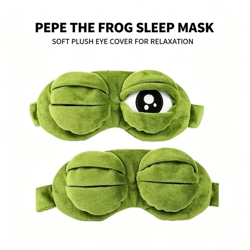 

Cartoon Soft Portable Blindfold Travel Office Eyepatch 3D Frog Sleep Mask Natural Sleeping Eyeshade Women Men Creative
