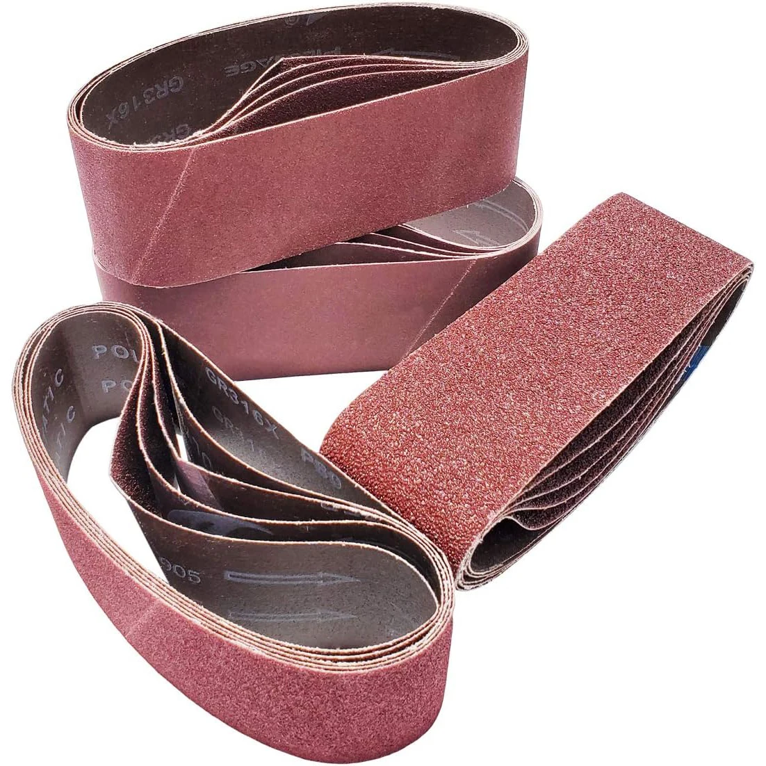 3 قطع 3 × 21 بوصة أحزمة صنفرة أكسيد الألومنيوم 533 × 75 مم ورق صنفرة (40/60/80/100/120/150/180/240/320/400 حصى) مناسب لصنفرة الخشب وتلميع المعادن وصنفرة الطلاء، خاص لآلة صنفرة الحزام