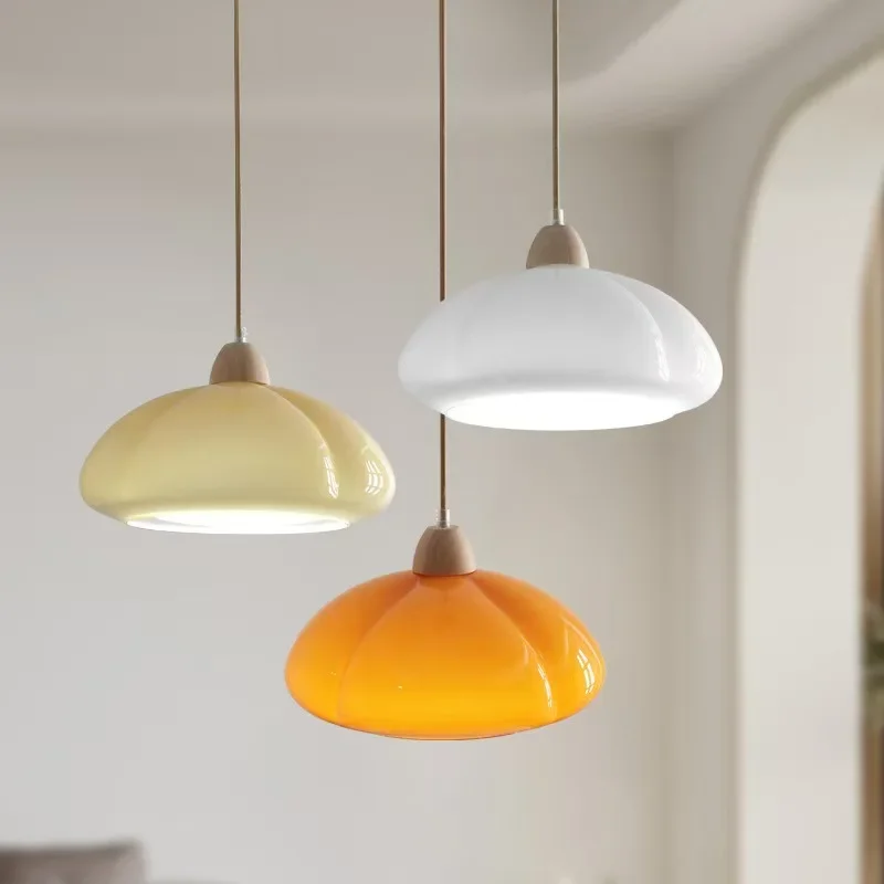 

Vintage Wooden Pumpkin Pendant Light with Creamy Style Retro for Restaurant Island Balcony Bedroom Lighting Fixtures Room Decor
