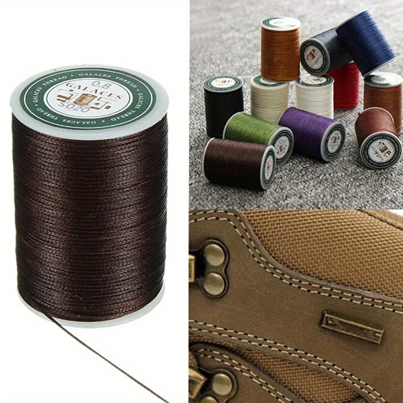 90 Meter mehrfarbiges Nähgarn, Polyesterschnur, gewachster Faden, Leder, 0,8 mm, für Heimwerker-Werkzeug, Handnähgarn