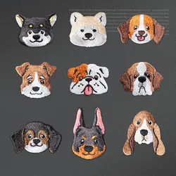 Toppe per abbigliamento ricamate per cani carini 1pc per vestiti Parch Iron On Fabric Sticker