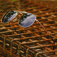 Fashion Polygonal Concave Shape Metal Polarized Active Sports Polarized Sunglasses Lovers Outdoor