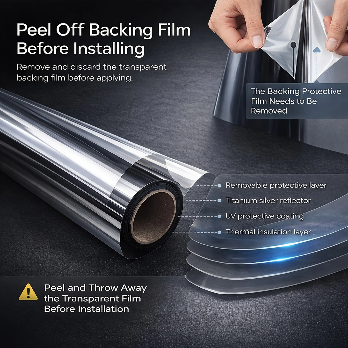 30-90cm Self Adhesive Privacy Window Film Removable Heat Control UV Protection Sun Block for Home Office Glass