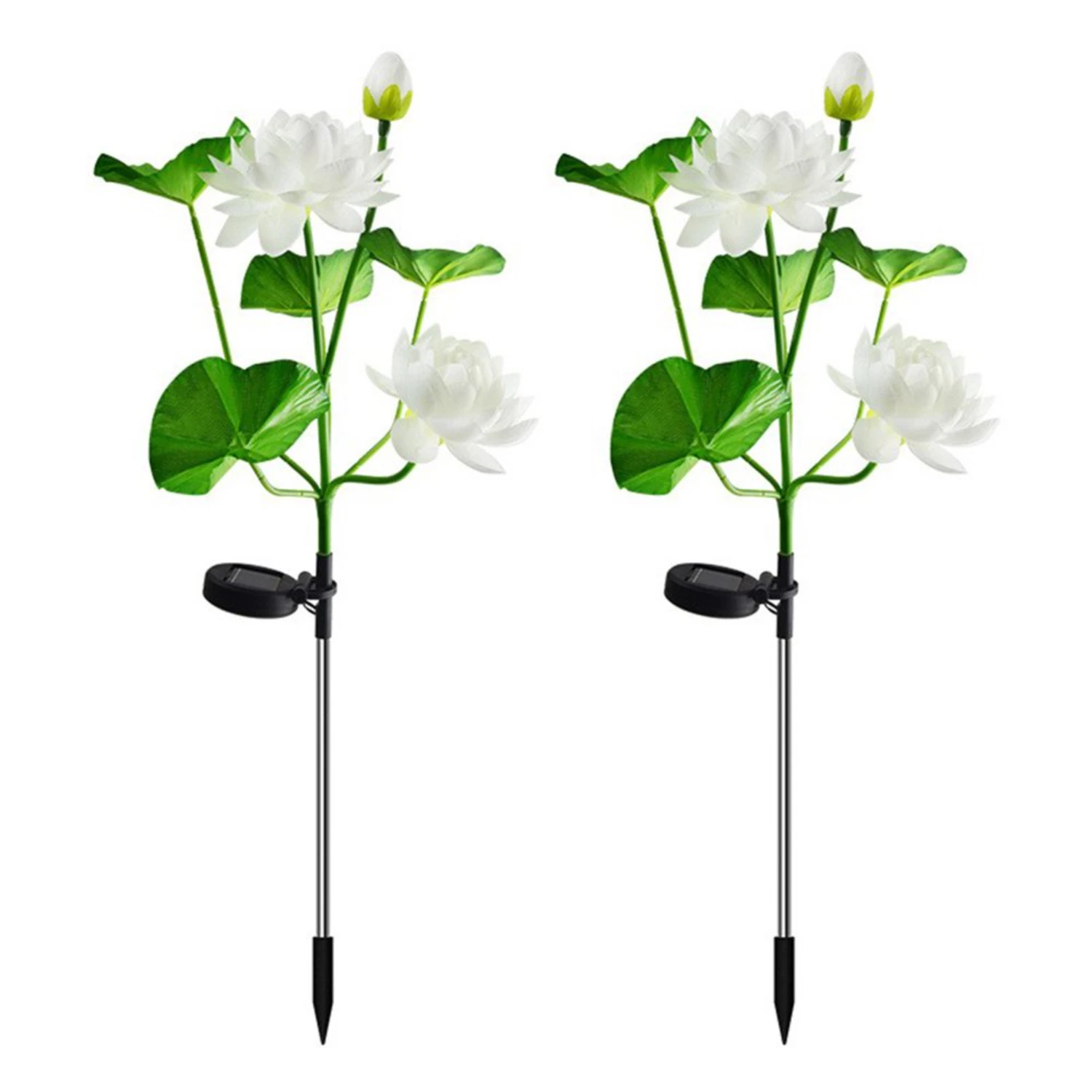 Outdoor Solar Lotus Flower Lights 2 Pack