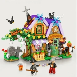 Halloween house building blocks mini granule building blocks toys for holiday gift