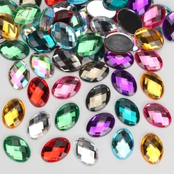 NKS Hot Selling Oval Acrylic Crystal Non-Hotfix Glue On Flatback Acrylic Rhinestone for Garment Accessory Bags Shoes