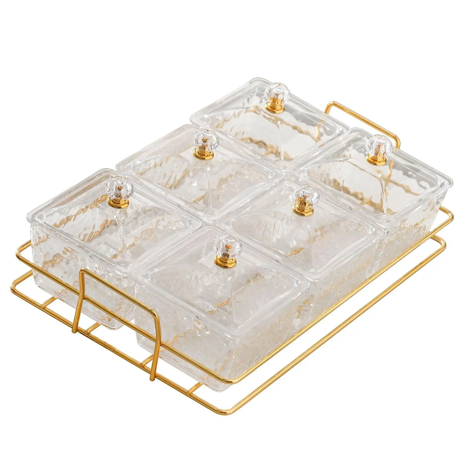 Fruit Dessert Serving Tray with Lids and Racks Condiment Dish Set for Snacks Salad Candy Storage Organizer for Party Table