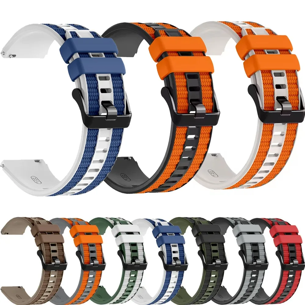22 mm Silikonarmband für Redmi Watch 5 Lite, zweifarbiges Armband, Amazfit Bip 6-5/Huawei GT6-5-4-3/Redmi Watch 5 Active, austauschbar
