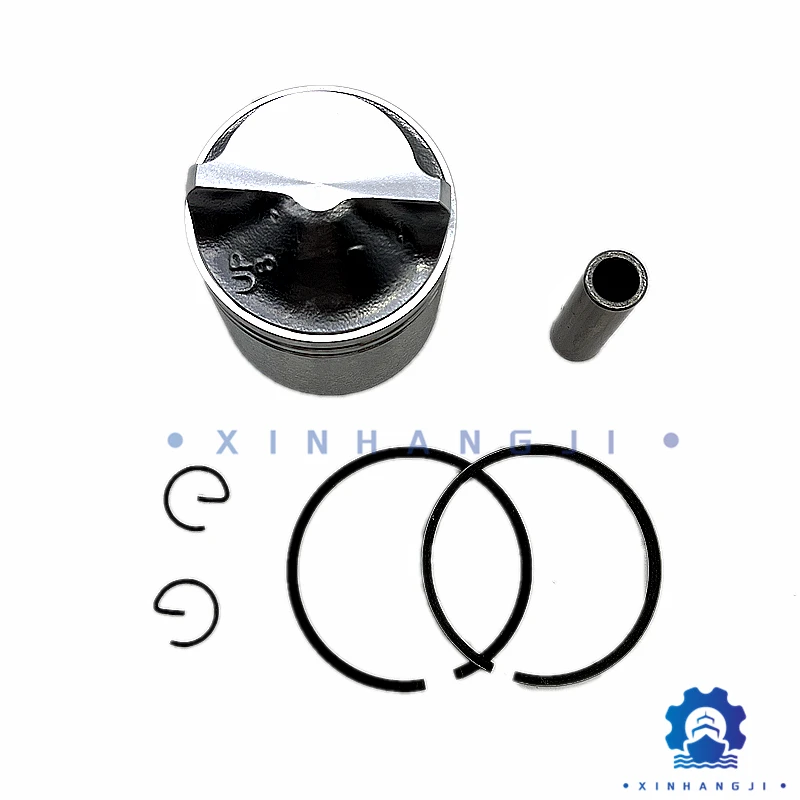 Boat Piston Kit (Std)  with Ring 6G1-11631-00 for Yamaha Outboard 2-Stroke 6HP 8HP 6G1-11631-00-98 Diameter：50mm