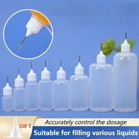 Botella aplicadora de punta exprimible de plástico, gotero rellenable con tapas de punta de aguja para pegamento, pigmento, aceite, botellas de líquidos, 5/3/1 Uds.