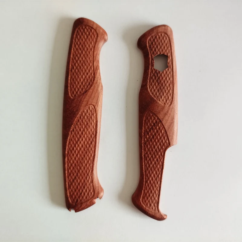 1 Pair CNC Natural Solid Wood Material Knife Grip Handle Scales For 130MM Victorinox Delemont RANGER Series Knives 0.9663.MC