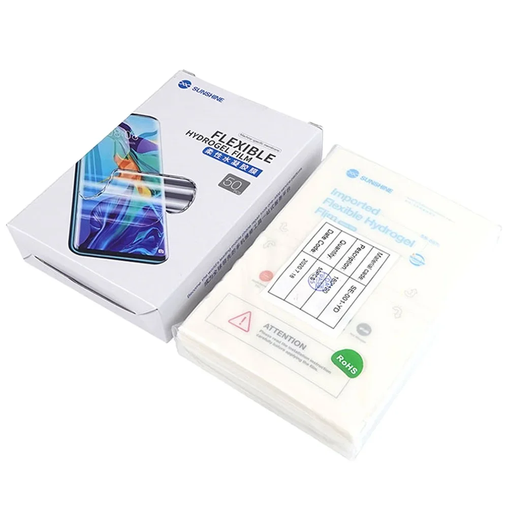 50PCS Sunshine SS-057B Anti-blue Light Flexible Hydrogel Film for SS-890C Auto Cutting Machine Phone Screen Front Protector FIlm