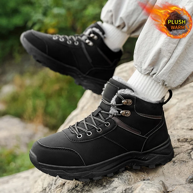 Men boots New Winter Slippers Warm Men Shoes Waterproof Non-Slip Plush Sneakers Male tenis shoes Boots Men Sneakers Winter