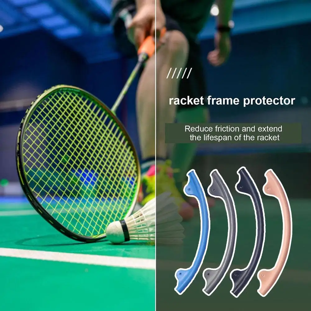 Em forma de U Shock-Absorbing Badminton Racket Protector, Melhor Desempenho, Frame Frontal, Cabeça, Curvo Proteção Manga