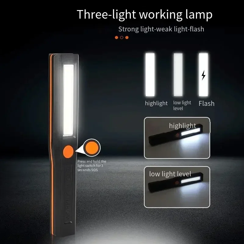 Portable Flashlight Auto Repair Lights Powerful Work Light Emergency Lamp Torch Outdoor Flashlights with Magnet