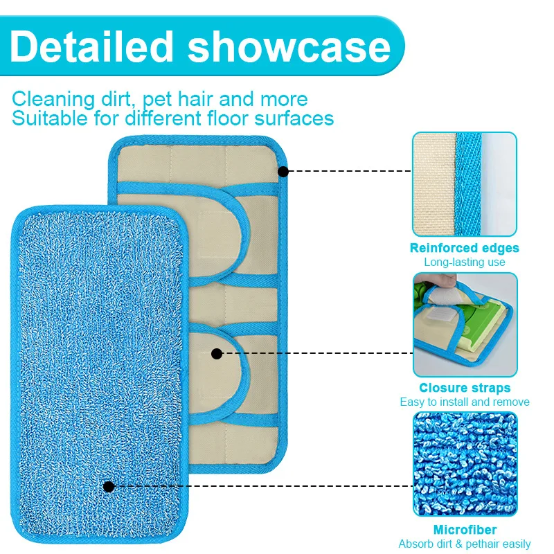 1/2PCS Mop Pad for Swiffer Sweeper Microfiber Floor Washable Reusable Mop Cloths Wet and Dry Flip Mop Cleaning Tools