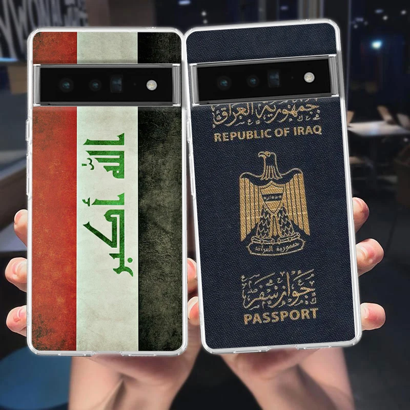 Saddam Hussein Iraq Flag For Google Pixel 8 7 6 Pro 6A 5 4 5A 4A 3A XL 5G Phone Case Silicone Shockproof Soft Transparent Cover