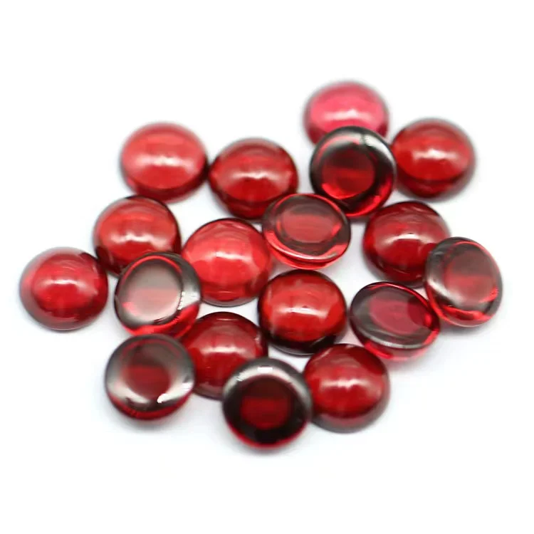

Wholesale natural garnet round plain surface / arc surface bare stone /Rings earrings Necklace Jewelry inlay30pcs/lot