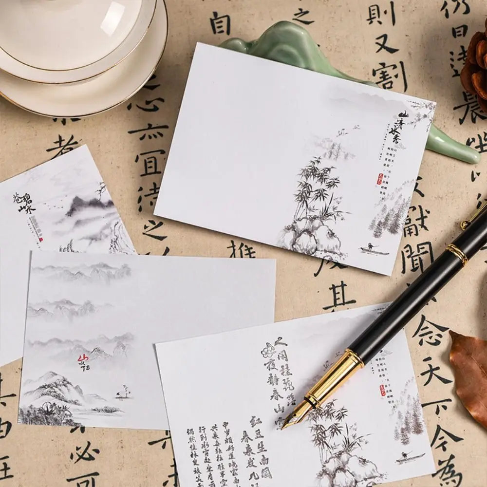 Retro 180Sheets Chinese Style Note Paper Flower Landscape Memo Reminder Paper Handheld Stationery Writing Notepad School