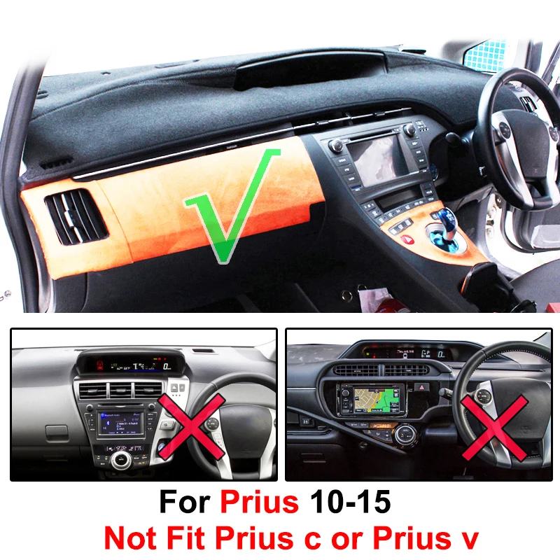 For Toyota Prius XW30 2010 2011 2012 2013 2014 2015 Dash Mat Dashboard Cover Dashmat Anti-dirty Pad Carpet Shade Car Accessories