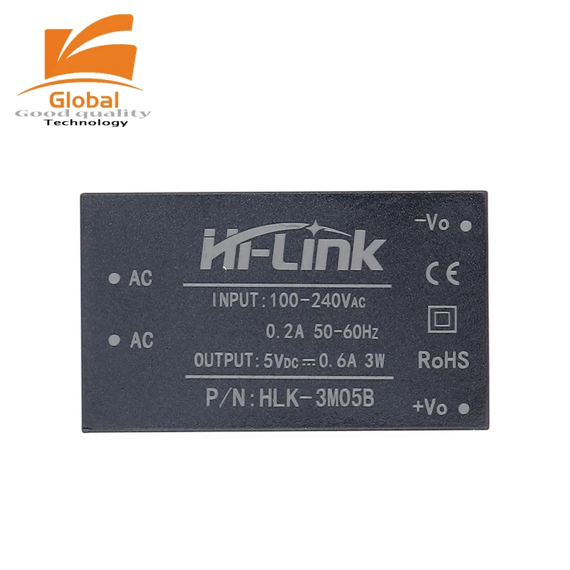 Hi-Link HLK-3M05B low cost replacement of HLK-PM01 isolated converter 220V/110V to 5V 600mA switching power supply module