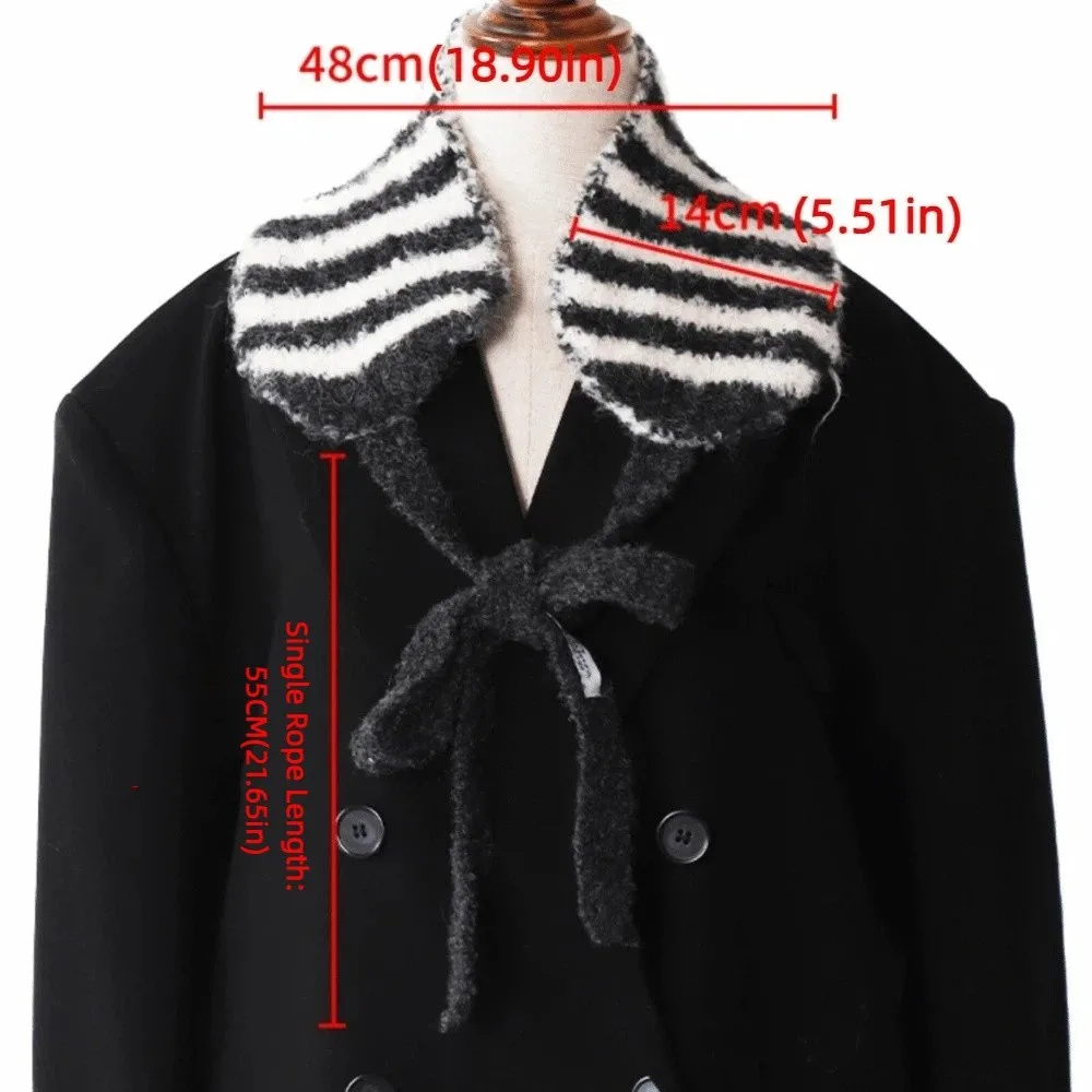 غطاء للأذنين محبوك بخطوط متباينة متعددة الاستخدامات، عصابة رأس غير رسمية مقاومة للرياح، صوف صناعي عصري