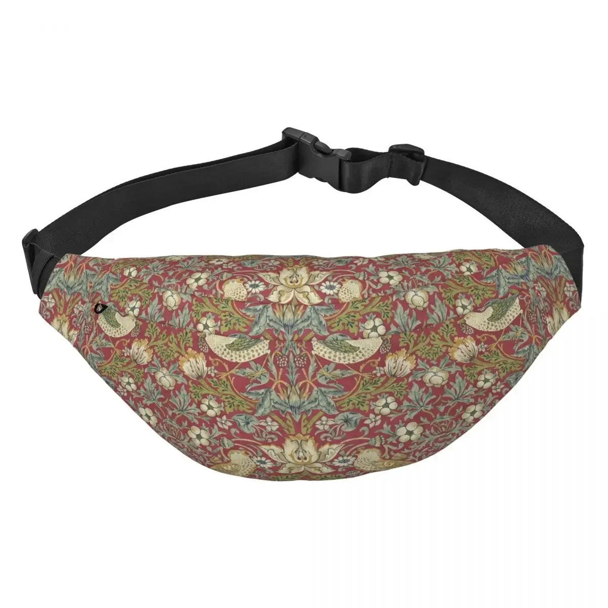 Fox and Hares من William Morris Fanny Pack للسفر والمشي لمسافات طويلة نمط نسيج الأزهار حبال Crossbody الخصر حقيبة الهاتف المال الحقيبة