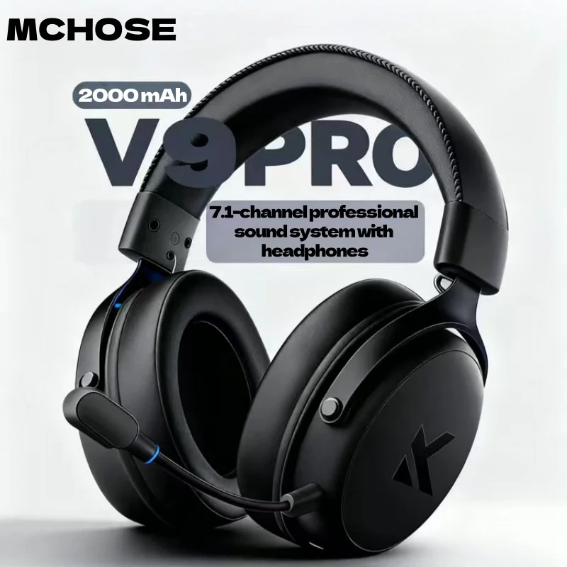 MCHOSE V9 Pro Gaming Wireless Headset7.1 Surround Sound Kopfhörer Noise Cancelling Mic Low Latency Lightweight für PS5 PC SWITCH