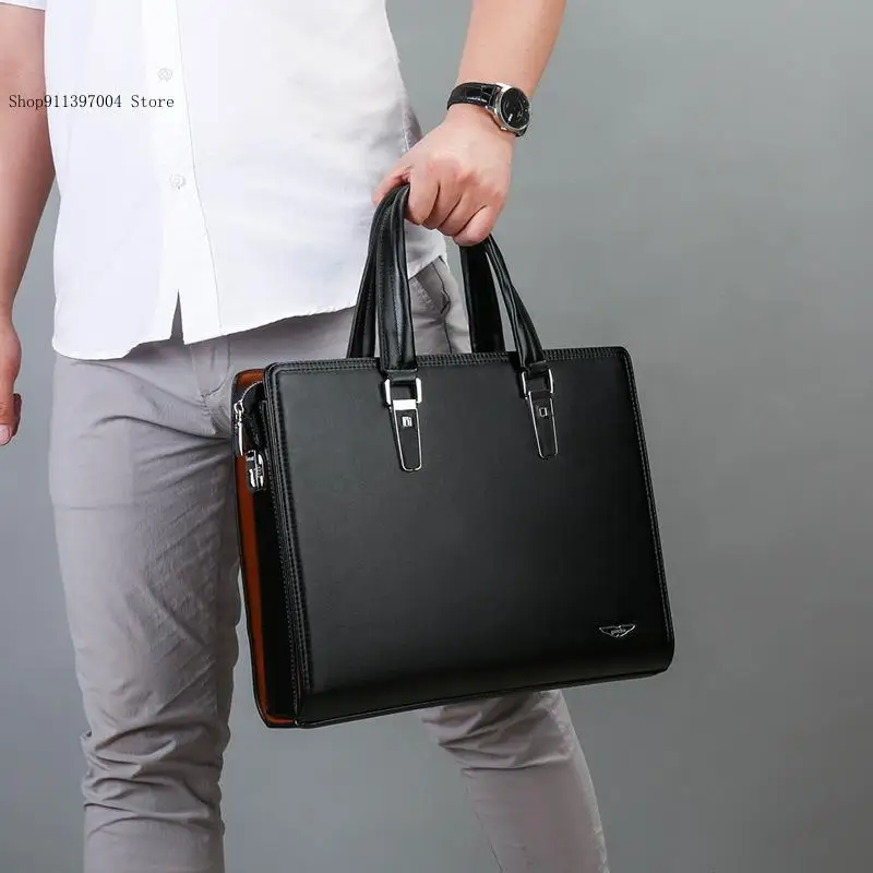 Business One Shoulder Crossbody Handheld Password Lock Computer Bag for Men