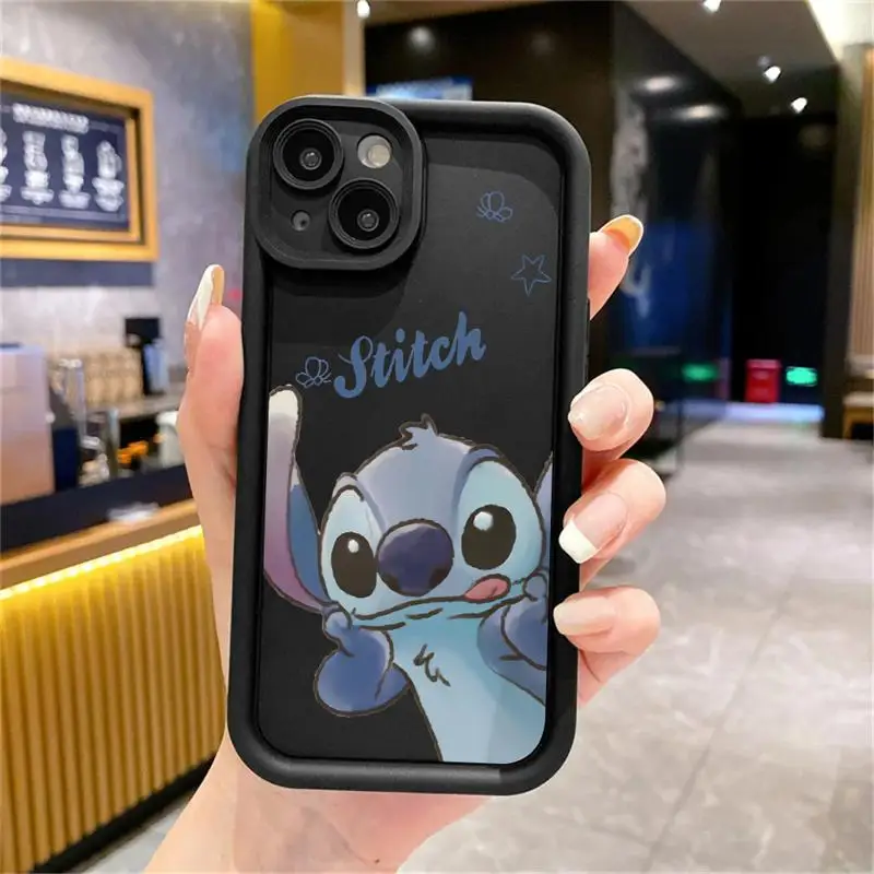 Disney Stitch Winnie Case for Apple iPhone 11 15 Pro Max 14 Plus 13 12 Mini Shockproof Protective Bumper Funda Soft Phone Cover