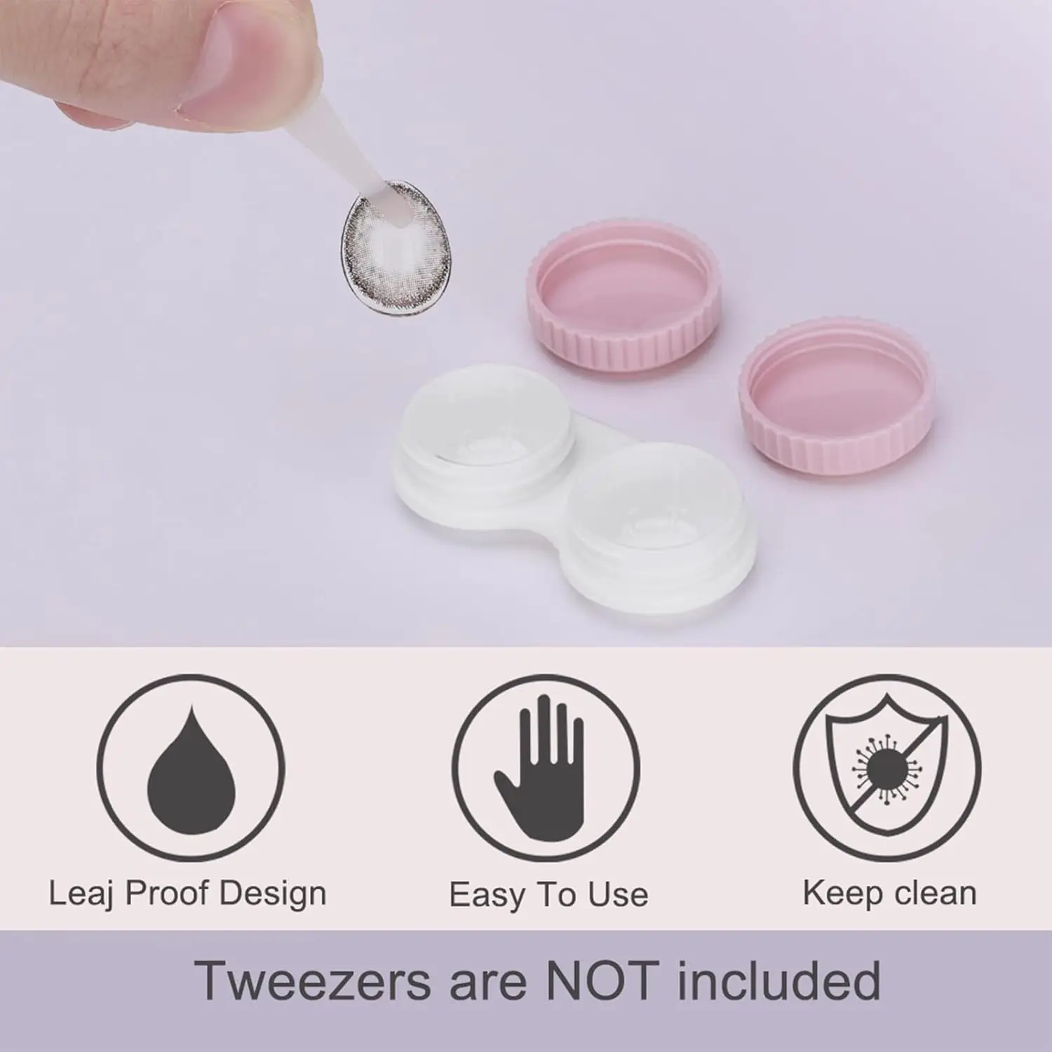 XIANGYU-6pcs Creamy Minimalist Contact Lens Case, Double Box, Beautiful Pupil Storage Box