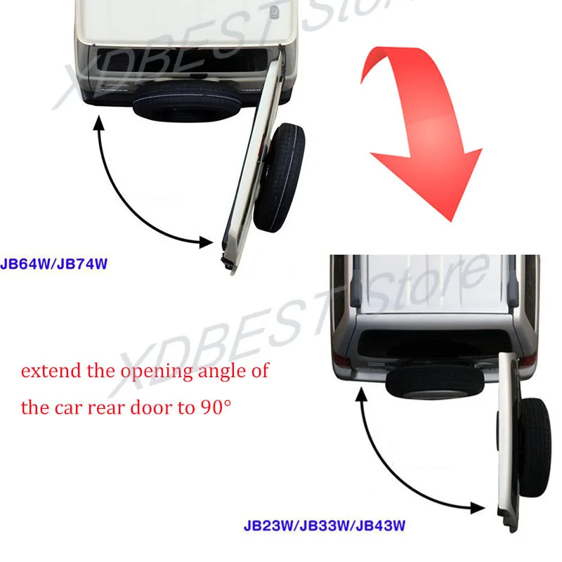 Porte arrière automatique en métal résistant aux chocs de gaz, support de porte arrière, élévateur, Suzuki Jimny JB64, JB74, 2019, 2020, 2021, 2022, 2023, le plus récent, 90