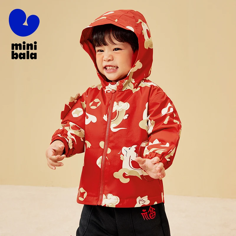 Mini Bala Long Sleeve Jacket Kids 2024 Autumn Windproof and Waterproof Jacket