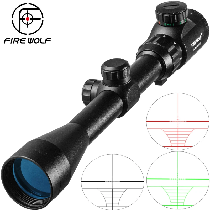 

Fire Wolf 3-9x40 EG Riflescope Hunting Scope Outdoor Reticle Sight Optics Sniper Tactical Air Gun Scope for Weapon Sight