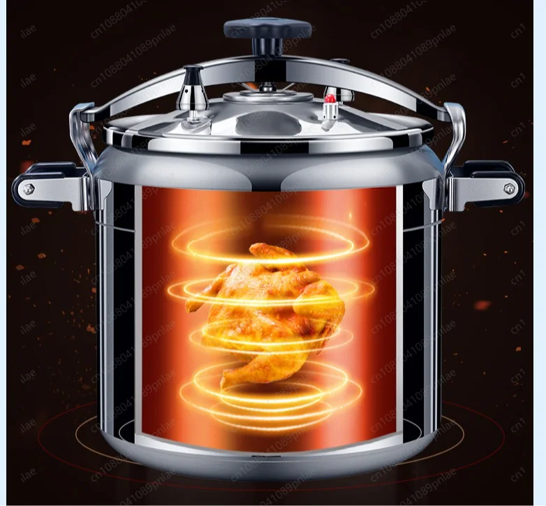 Commercial Large Capacity Pressure Cooking Pot Heavy Duty Stainless Steel Kitchen Cookware 50L 44cm Explosion Proof Safety