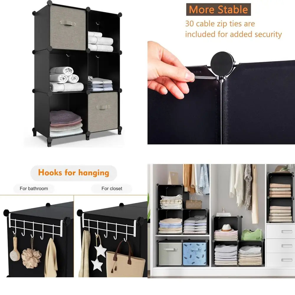 

Компактный шкаф для хранения с 6 отсеками, универсальные полки для книг, игрушек и многого другого — идеально подходит для дома, детских комнат и ванных комнат (1 шт.)