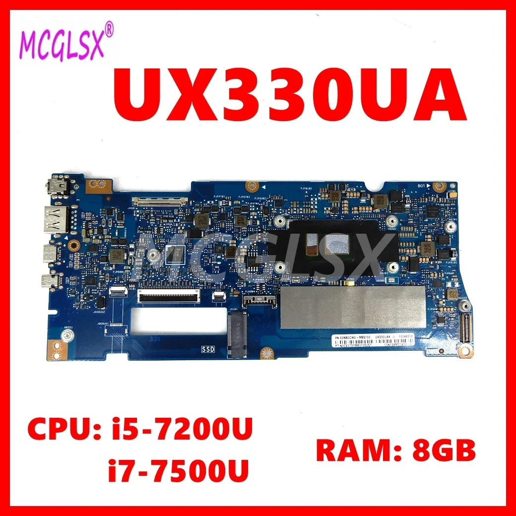 UX330UA Motherboard For ASUS UX330UAR UX330U U330UA UX330UA UX330UAK U3000U Laptop Mainboard with i5 i7-7th Gen CPU 8GB-RAM