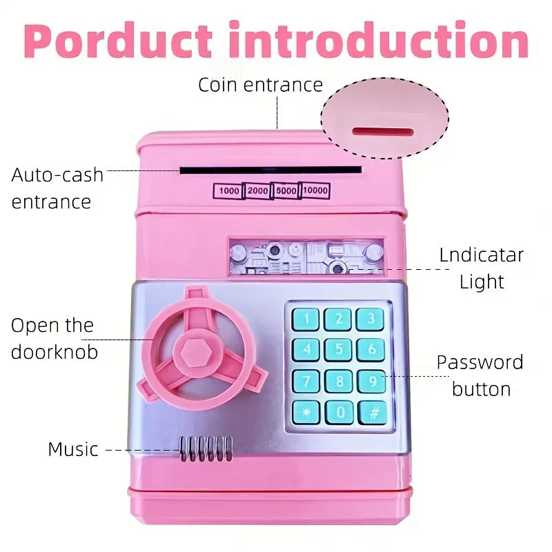 Piggy Bank Toys Money Saving Box For Teen Girls Toys Christmas Birthday Gifts For Girls Stuff ATM Machine