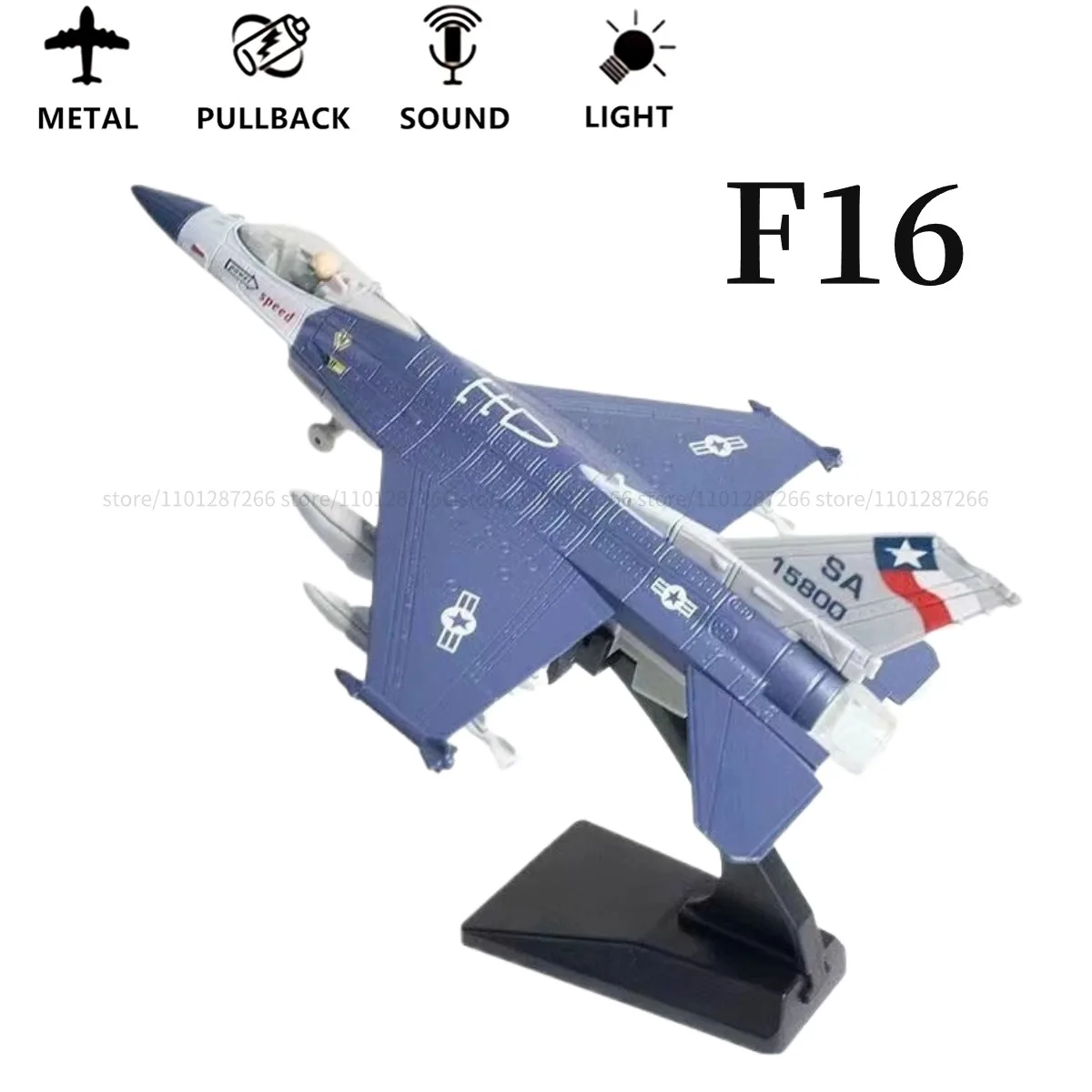 1:50 Pullback & Go Jet Fighter Aircraft Rafale F22 F35 B2 J10, with Light Sound, Scale Diecast Plane Model Kid Boy Baby Gift Toy