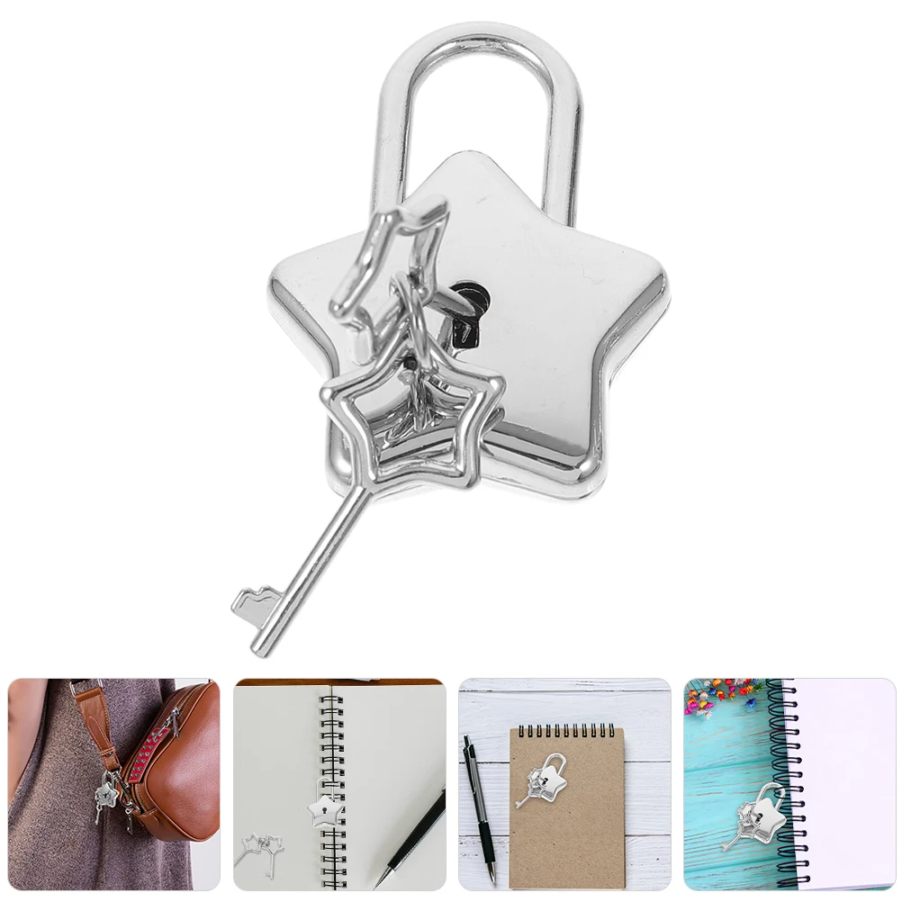 

1pc Star Shaped Padlock Small Cute Metal Lock for Girls DIY Accessories Decorative Hardware Jewelry Box Handbag Diary Books
