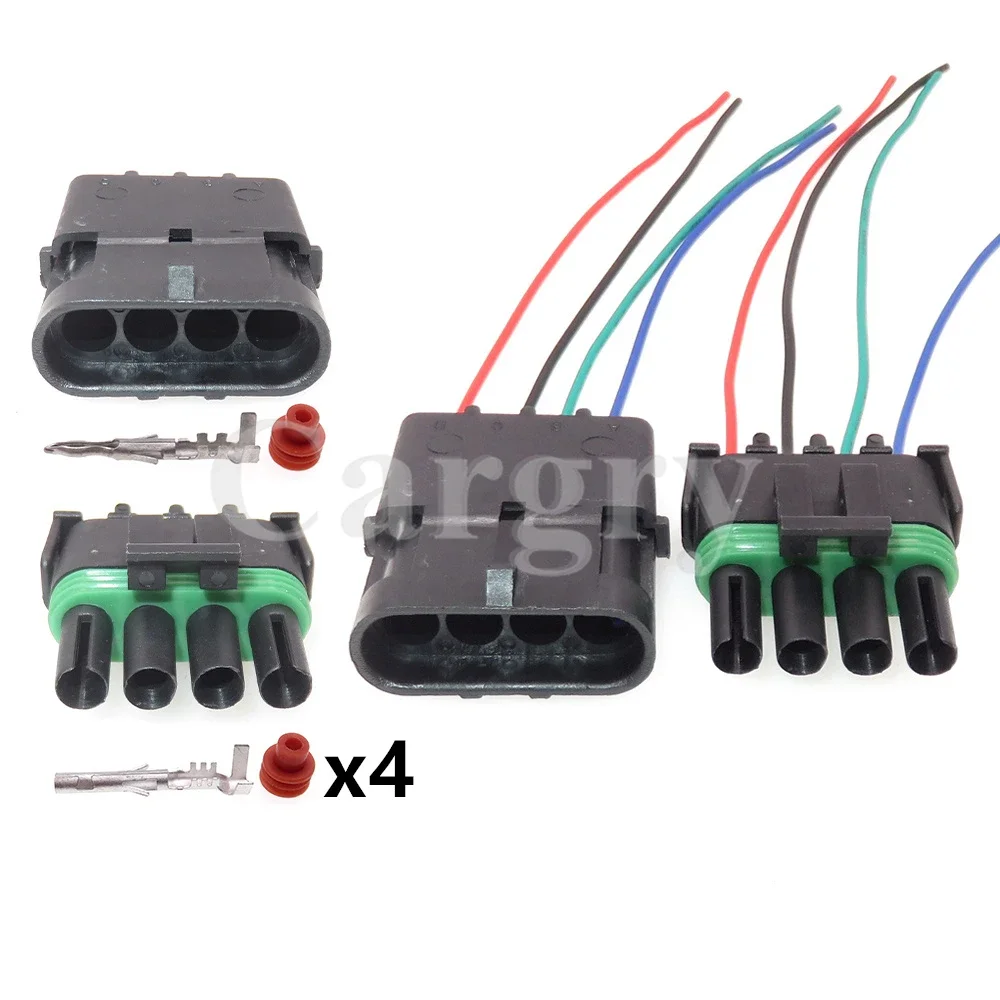 1 Set 4P 12015797 12010974 Auto Parts Car Power Connector AC Assembly Automobile Male Female Docking Sealed Electric Wire Socket