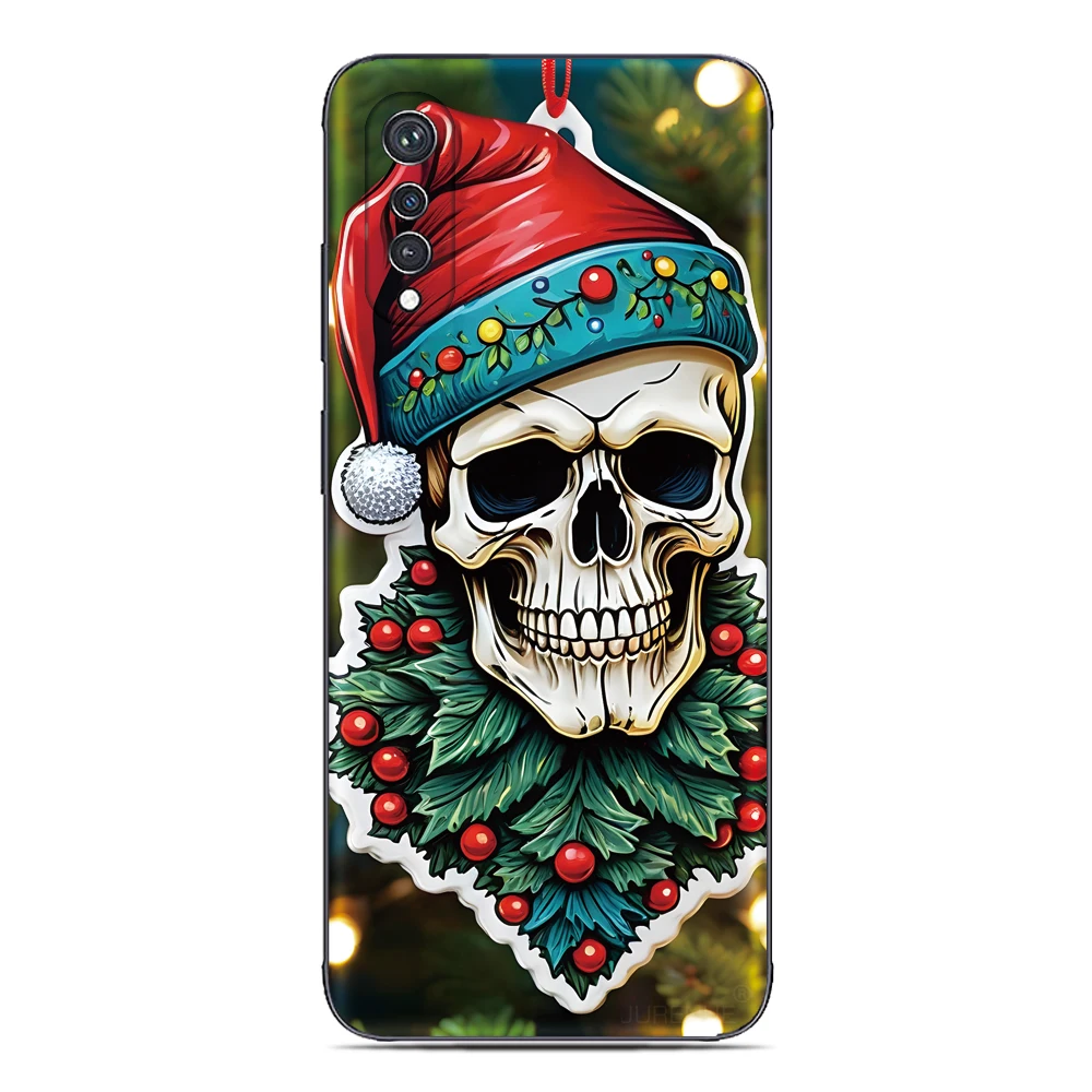 Funda de teléfono con calaveras navideñas para OPPO A5x 4G A79 5G A80 A3X A5 A3 Pro A8 A9 A53 2020 A40 A2X A16 A16s A15 A17 A17K A18 A38