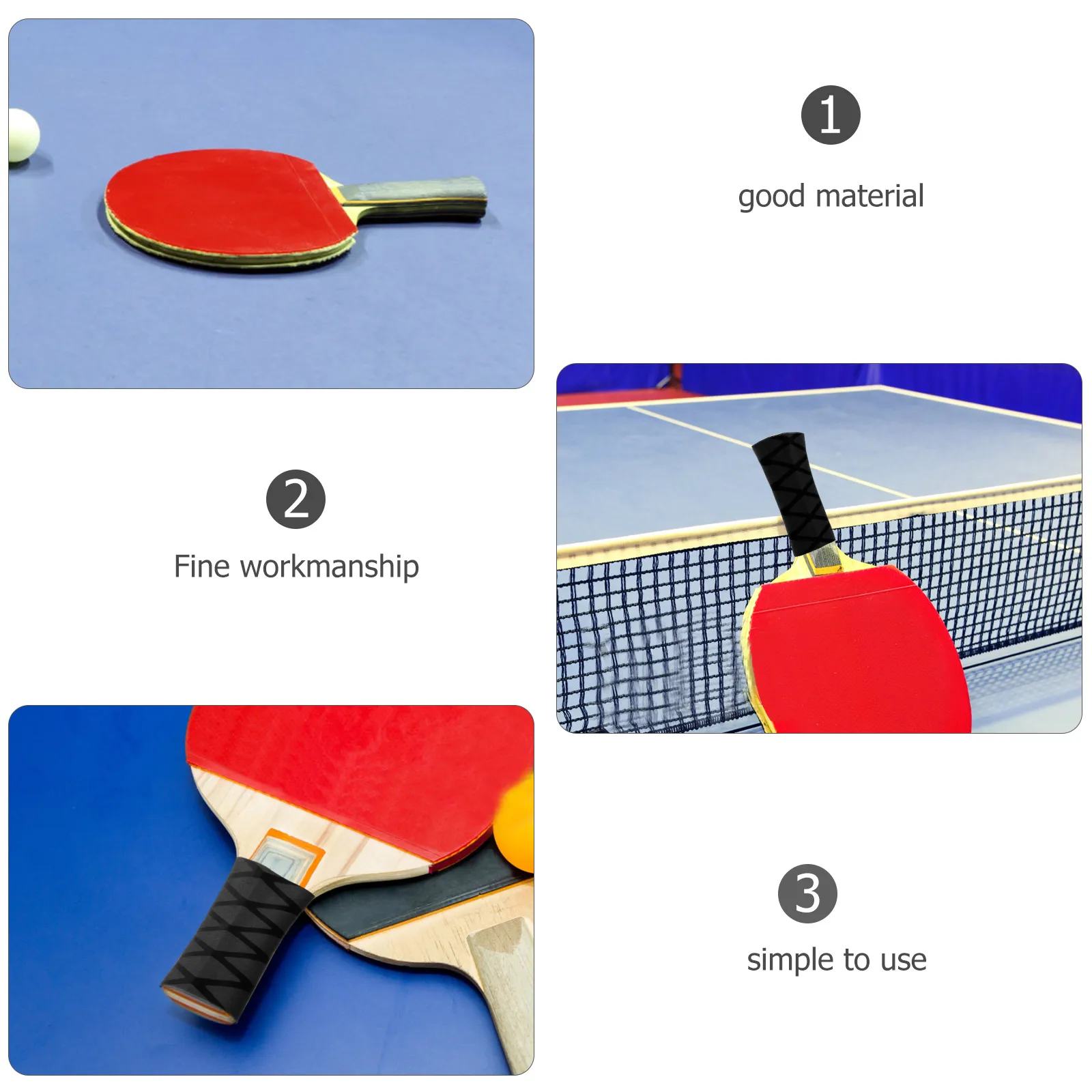

Table Tennis Racket Grip Sleeve Non Slip Sweat Absorbent Plastic H Tape Black MRAZ No Word Design Comfortable H Feeling