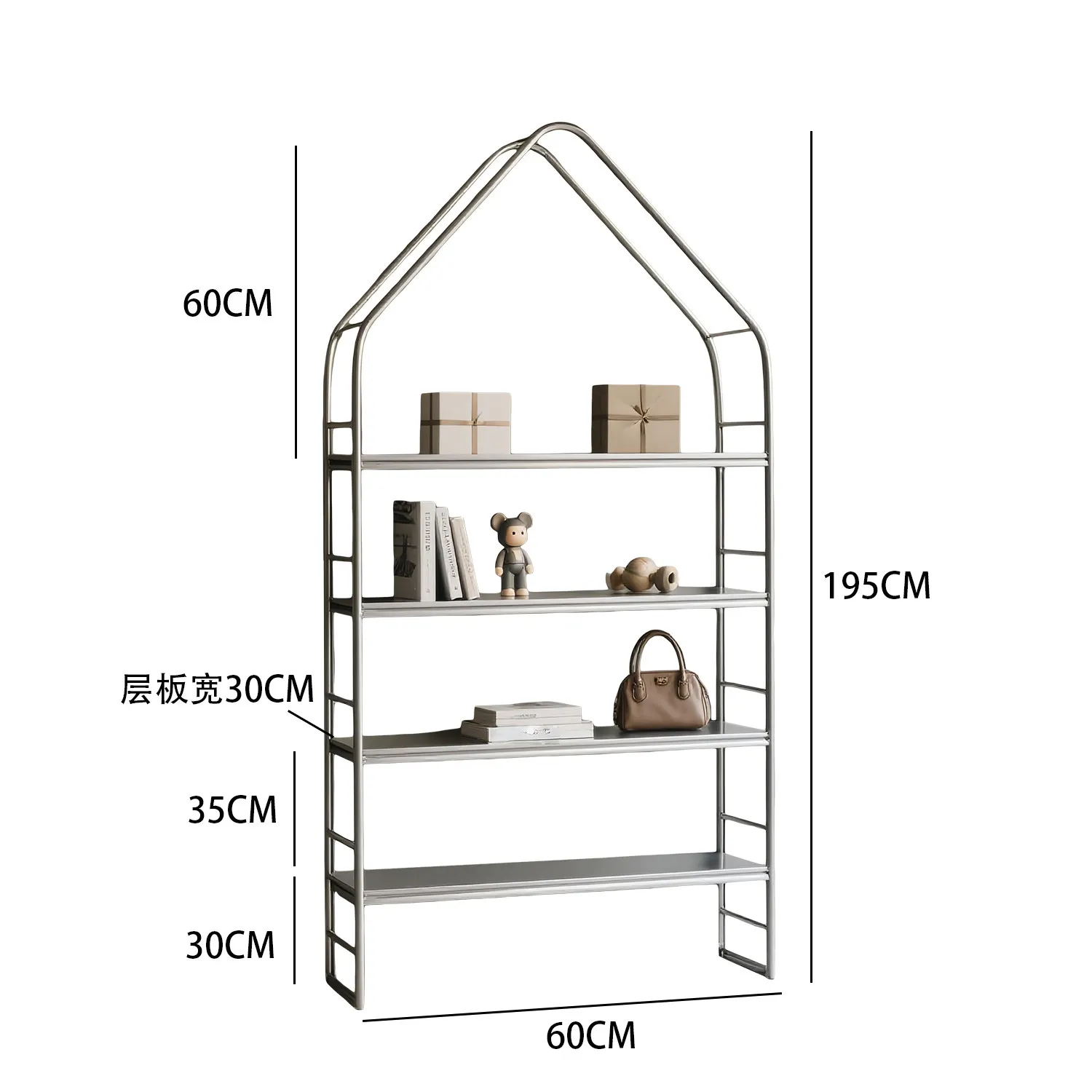 Light luxury iron storage racks, commercial display racks, floor-to-ceiling bookshelves, shoe bag racks, figure model storage ra