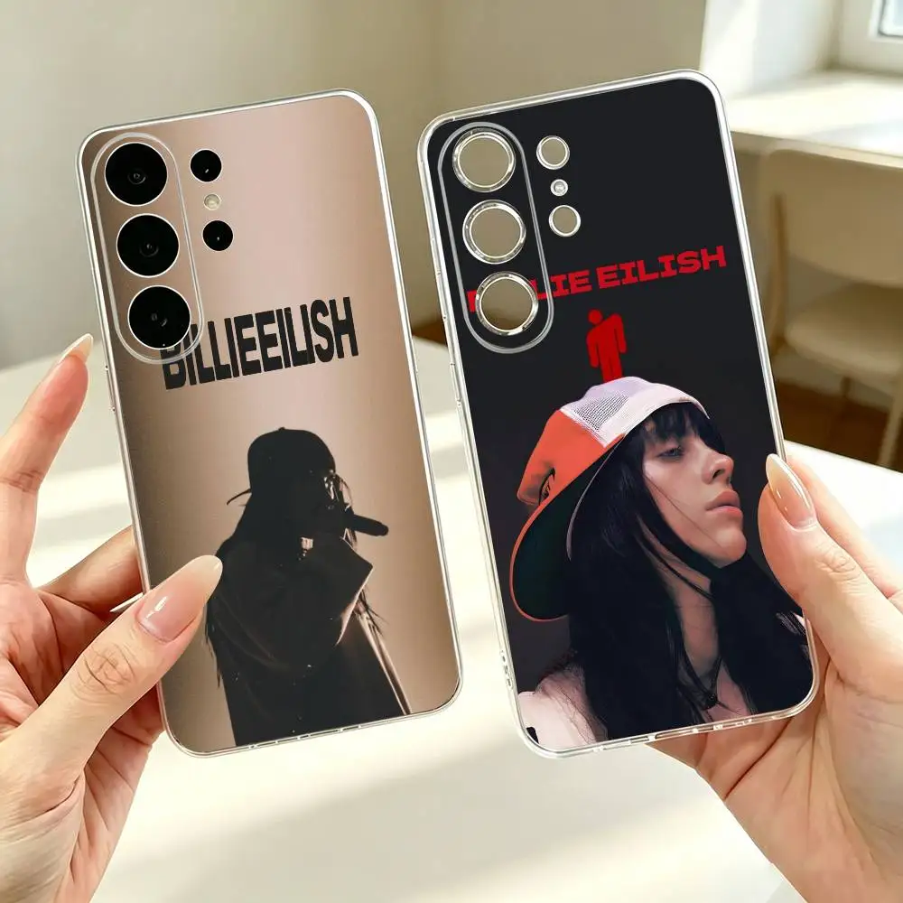 B-Billie Eilish Funny Girl  Phone Case Transparent Silicone Soft For Samsung S25,S24,S21,S22,S23,S30,Ultra,S20,Plus,Fe Gift